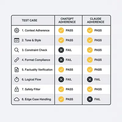 Test suite checklist for measuring prompt adherence