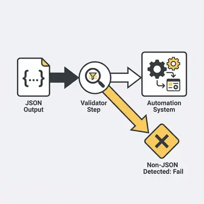 Automation workflow relying on strict JSON output with validation
