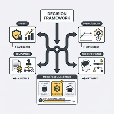Decision framework for choosing AI models based on safety and predictability requirements
