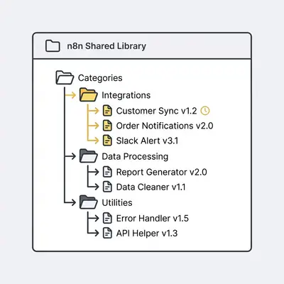 n8n workflow library organization structure
