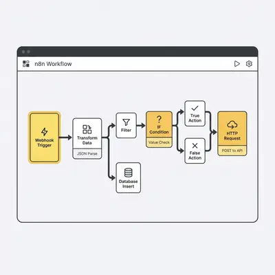 _ A screenshot of a well-organized n8n canvas with color-coded nodes, clear labels, and a logical left-to-right flow