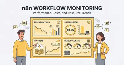n8n workflow performance monitoring dashboard with key metrics