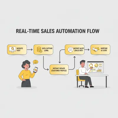 Real-time sales automation workflow flowchart