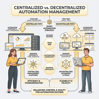 Decision framework for centralizing vs. decentralizing automation management