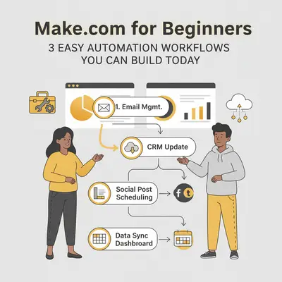 Make.com for Beginners: 3 Easy Automation Workflows You Can Build Today