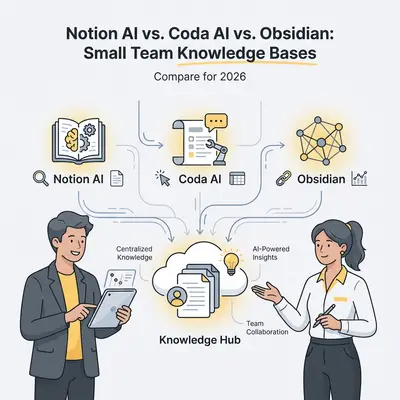 Notion AI vs. Coda AI vs. Obsidian: Best Knowledge Base for Small Teams in 2026