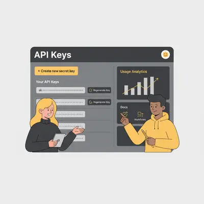 Finding an API key in the OpenAI platform settings.