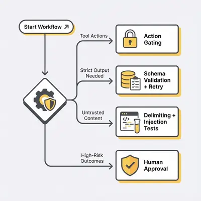 Decision tree showing which guardrails to add based on automation risk